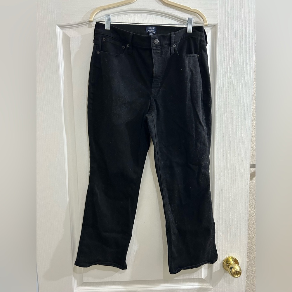 J. Crew Men’s Black Mid-Rise Flare Crop Jeans